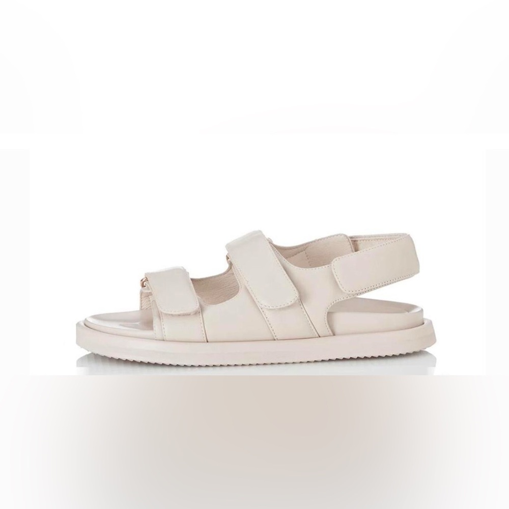 (Alias Mae Daria) in bone leather strap sandals
